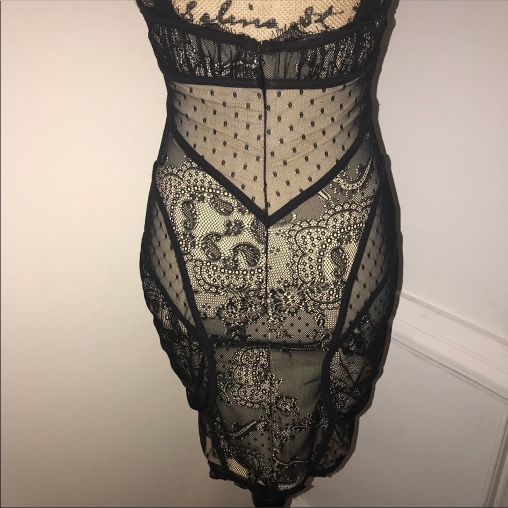 Bebe  Black Lace And nude dress - Picture 11 of 14